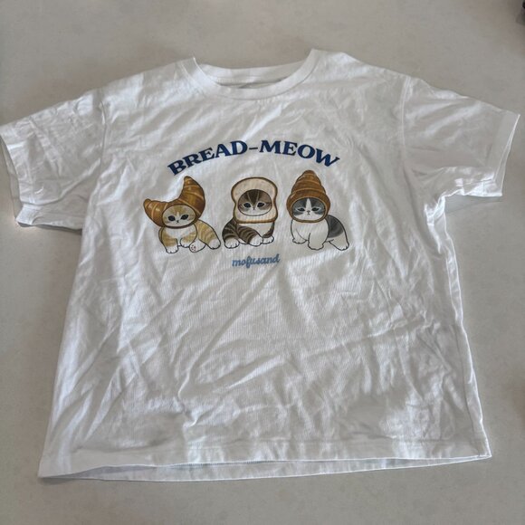 mofusand x Uniqlo Bread Meow Youth Graphic T-Shirt | Cropped - Picture 2 of 4